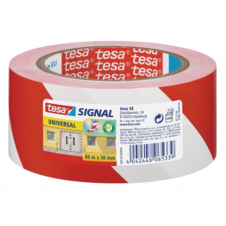 Tesa Cinta Balizamiento Rojo-Blanco 100m x 80mm