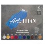 Maletín de madera Titán Arts extra fino acrílico 60ml - 10 colores