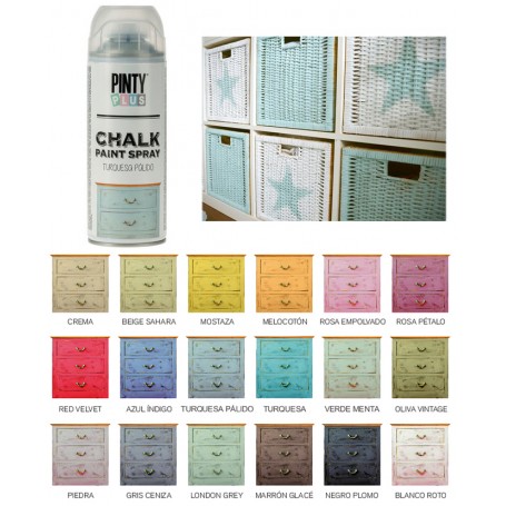 Pack Spray Chalk Paint + Cera + Lija + Cinta