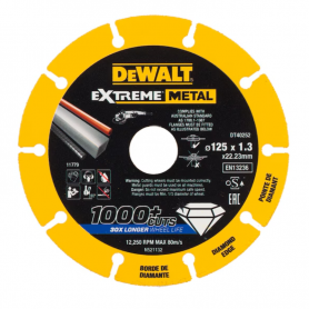 Disco de corte Extreme Metal 125x1.3x22.3mm - DeWalt