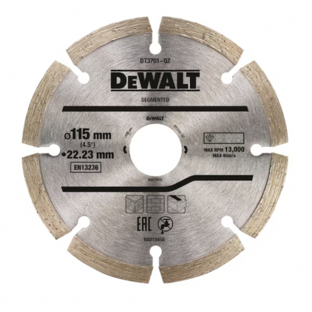 Disco de diamante para corte en seco con borde segmentado 115x22.2mm DT3701-QZ - DeWalt