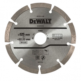 Disco de diamante para corte en seco con borde segmentado 125x22.2mm - DeWalt