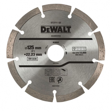 Disco de diamante para corte en seco con borde segmentado 125x22.2mm - DeWalt