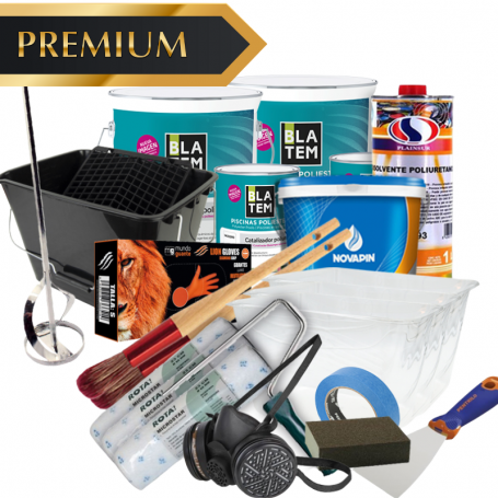 Kit premium pintura para piscinas de poliéster