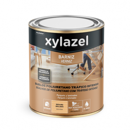 Xylazel Barniz suelos de Poliuretano tráfico intenso al agua Brillante