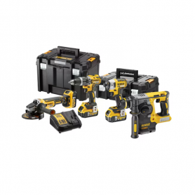 DW KIT XR 18V TALADRO + ATORNILLADOR + AMOLADORA + MARTILLO + 3 BATERÍAS