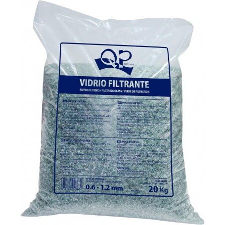 Productos QP Saco de vidrio filtrante para piscinas, 20Kg